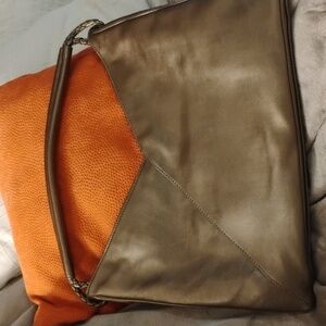 Lucy Pereda Brown Metallic Vegan Leather Handbag Vintage